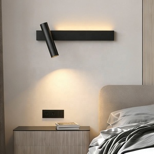 Lampe murale LED en cuivre de style <span class=keywords><strong>italien</strong></span>, luxe léger, pour chambre d'hôtel, lecture au chevet, ambiance, avec projecteur orientable - Product Image 1