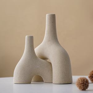 आधुनिक शैली शादी की सजावट नॉर्डिक सूखे फूल ईख व्यवस्था पार सिरेमिक गुलदस्ते - Product Image 3