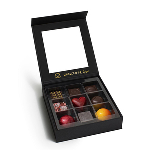 Boîte à chocolat <span class=keywords><strong>de</strong></span> style livre magnétique haut <span class=keywords><strong>de</strong></span> gamme, emballage en carton rigide, Scatola Con Finestra avec fenêtre transparente en PVC - Product Image 3