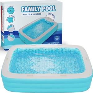 Piscine gonflable portable d'extérieur en PVC à motif requin, jouet de piscine pour la famille - Product Image 2