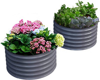 Jardinière surélevée classique moderne de luxe en acier galvanisé écologique 61,5x30,7cm pour la plantation de légumes et de fleurs en extérieur dans la cour
