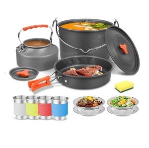 <span class=keywords><strong>Set</strong></span> da Cucina da Campeggio Ultraleggero Pieghevole da 22 Pezzi per 4 Persone, Kit Attrezzatura da Campeggio con Pentola e Bollitore per Caffè - Product Image 5