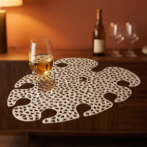 Bandeja de Servicio de Vino de Lujo en Latón Plateado - Accesorios de Bar - Product Image 3