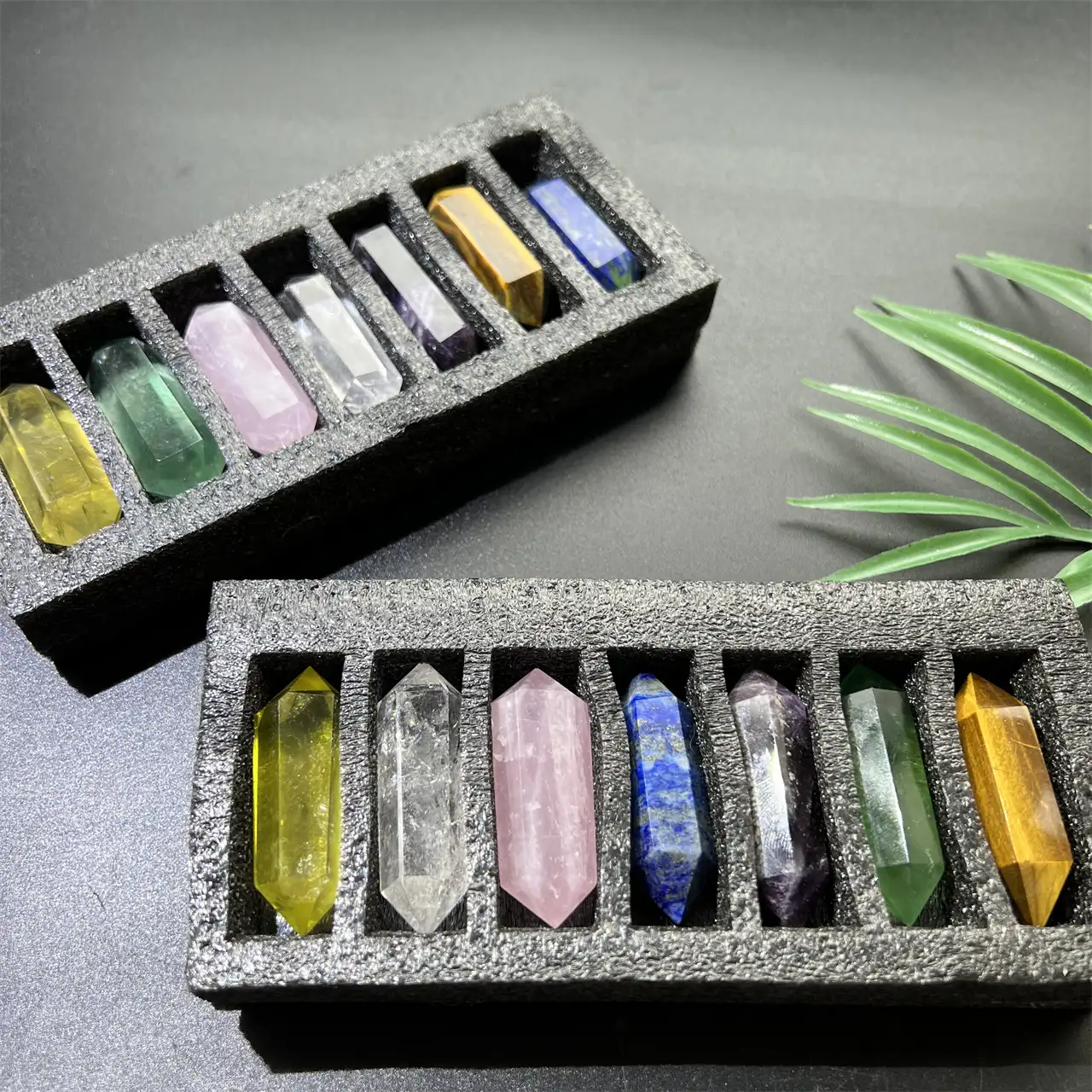 Caja de energía de cristal Natural para regalos, cristal de Chakra de cuarzo de doble punto para regalo