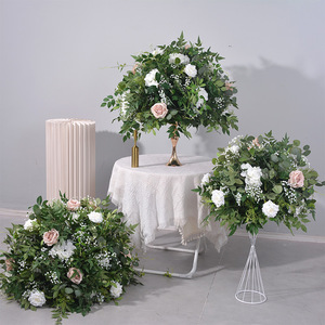 Nova Chegada: Arranjo Floral Artificial de Rosas Brancas e Verdes em Bola para Decoração de Centro de Mesa de Casamento - Product Image 1