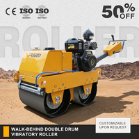 Mini-compacteur routier à double tambour 550 kg, compacteur manuel avec moteur, pompe et engrenages - Vente directe usine