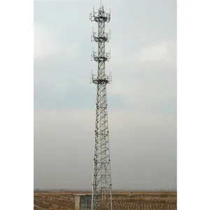 Galvanizli çelik anten bts büyük telekomünikasyon direk gsm baz istasyonu 30 metre 3 bacaklar çelik boru kulesi