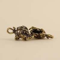 Porte-clés Viking en laiton et cuivre vintage, motif sanglier nordique, pendentif animal, breloque pour clés de voiture, bijou