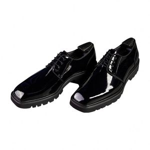 Nouvelles Chaussures Derby à Bout Carré pour Hommes, à Lacets, Semelle Épaisse, Rehaussantes, Décontractées et Habillées, en Cuir Brillant, Antidérapantes et Légères - Product Image 5