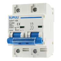 Interruptor Automático Miniatura (MCB) de 2 Polos, 125A, CA, para Riel DIN, 400V, 10kA, Tipo D