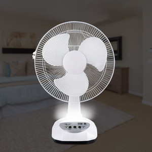 GDTIMES 12인치 태양광 AC/DC 충전식 LED 라이트 테이블 팬 USB 포트 단일 풍속 냉각 데스크탑 팬 - Product Image 6