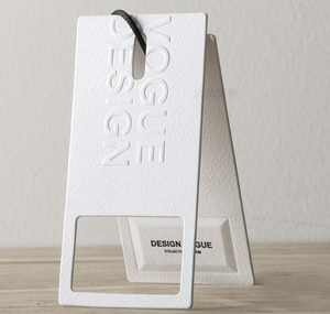 맞춤형 종이 행택 라벨, 엠보싱 무광 마감, 핫 스탬핑, 친환경 고급 명함 태그-다이컷 - Product Image 3