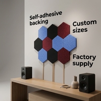 Panneau mural insonorisant hexagonal en polyester multicolore, découpable et léger, pour la décoration murale de chambre ou de fond TV