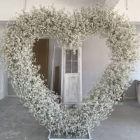 Arche décorative en forme de cœur JHF01 pour événements de mariage avec support, toile de fond florale artificielle, accessoire de décoration pour demande en mariage