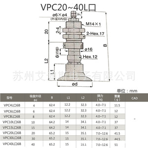 ถ้วยดูดสุญญากาศ VPC พร้อมขายึดแบบนิวเมติก ขนาด 4 6 8 10 15 20 30 40 มม. รูปทรงวงแหวน แบบมาตรฐาน - Product Image 1