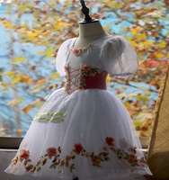 Nouvelle robe de tutu de ballet Giselle attrayante pour filles et adultes, vêtements de danse en tulle blanc et rose, taille personnalisée