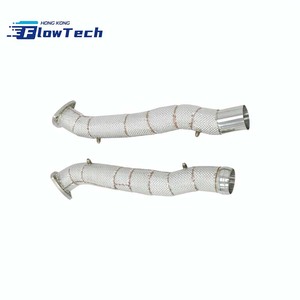 ท่อลงสแตนเลส SS304 แบบไหลแรงสูง พร้อมแผ่นกันความร้อน สำหรับ Aston Martin DB12 4.0T V8 M177 – ติดตั้งแบบยึดโดยตรง - Product Image 1