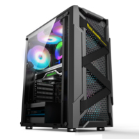 Boîtier PC AntarcChill Fashion Mid Tower avec panneau en maille, boîtier ATX avec panneau frontal en maille pour un flux d'air élevé, boîtier tendance avec 8 positions pour ventilateurs