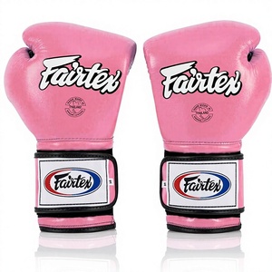 Wholesale Fairtex Pink Muay Thai Boxing Gloves Breathable Moisture Wicking Adjustable <b>Wrist</b> <b>Strap</b> Hook Loop Closure Real Cowhide - Product Image 2