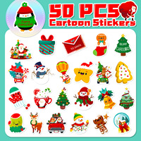 Directement du fabricant autocollants en vinyle imperméables 50 pcs d'autocollants de Noël pour ajouter une atmosphère festive