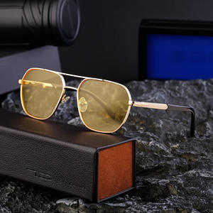 Lunettes de soleil sur mesure en métal à monture intégrale pour hommes, protection UV400, classe 2, style Instagram, avec emballage boîte - Product Image 5