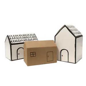 Özel tatil bisküvi çikolata şeker hediye paketleme karton kutu yaratıcı ev şeklinde kurabiye kutusu tasarım