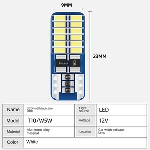 Luz indicadora de coche T10 transfronteriza 24SMD Led de lectura de matrícula luz pequeña nueva condición resaltado de coche modificado - Product Image 5