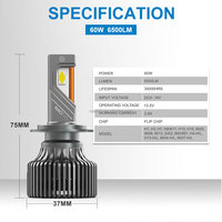 Nailnao — MAX3 ampoule H4 Led, super brillante, avec bus de données can, phares de voiture, H11 h7, 120w 13000LM