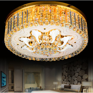 โคมไฟเพดาน LED สไตล์ยุโรป โมเดิร์น คริสตัลสีเหลือง พร้อมรีโมทคอนโทรล สำหรับห้องนอน ห้องนั่งเล่น ร้านอาหาร-ขายส่ง - Product Image 3