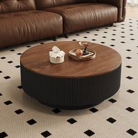 Table basse circulaire en bois massif de designer italien pour salon, style moderne de luxe haut de gamme rétro, table à thé pour usage domestique