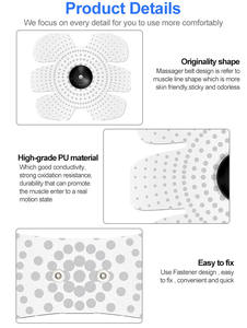 Estimulador <span class=keywords><strong>muscular</strong></span> inalámbrico EMS, entrenador de terapia física, masajeador TENS Abdominal, batería recargable, Control de sincronización, cinturón de almohadilla de Gel - Product Image 5