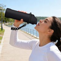 Sangle de transport pour bouteille d'eau importée, compatible Owala Freesip 24oz 32oz 40oz Stanley H2.0, en acrylique mat épaissi