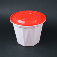 Micro-ondes plastique 24oz 32oz 38oz noir rond restaurant récipient à emporter étanche boîte de restauration rapide