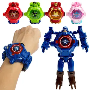 Vente en gros Robot Projectable Transformant Jouets Personnage Cartoon Montres pour enfants