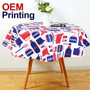 Nappe <span class=keywords><strong>de</strong></span> <span class=keywords><strong>Noël</strong></span> OEM ODM en PEVA avec envers en flanelle - Housse <span class=keywords><strong>de</strong></span> table ronde imperméable à imprimé <span class=keywords><strong>de</strong></span> <span class=keywords><strong>Noël</strong></span>, vente en gros pour les marchés américain et européen, approvisionnement en vrac - Product Image 1
