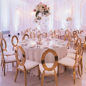 New Pattern Back Party Event Banquet Gold Stainless Steel Banquet <b>Chair</b> for <b>Dining</b> Banquet <b>Chair</b> Wedding - Product Image 1