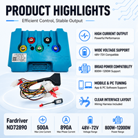 Contrôleur de moto électrique Fardriver ND72890 72V 890A 500A IP67 étanche programmable avec câble USB pour moteur QS
