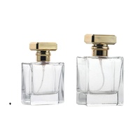 Flacon de parfum carré en verre personnalisé avec logo, rose et noir, 50 ml, flacon pulvérisateur de luxe, pompe pulvérisatrice, sérum pour la peau, diffuseur de parfum, boîte cadeau