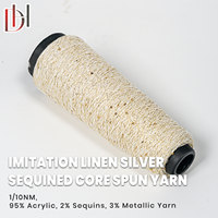 Filament de nylon de type soie Dihong, filé à l'âme, 10NM, 95% acrylique, 2% perles, 3% fils d'or et d'argent