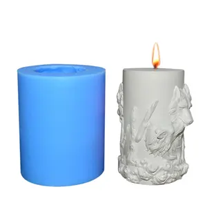 Customized Pillar Shape Disposable Food Grade 3D Silicone Candle Molds for Candle Making