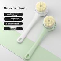 Nouvelle brosse de bain électrique rotative à affichage numérique et long manche, pour le dos, éliminant la saleté et les peaux mortes, entièrement automatique