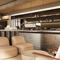Ensemble de chaises et tables de restaurant sur mesure de luxe, mobilier de banquettes commerciales pour projets hôteliers et de restauration fine