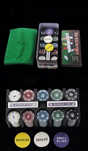 Juego de Póker Texas <span class=keywords><strong>Black</strong></span> <span class=keywords><strong>Jack</strong></span> con 200 Fichas de Papel, Mantel, 2 Barajas, Impresión Offset, Superficie Impermeable, Caja Metálica, Ideal para Regalo - Product Image 2