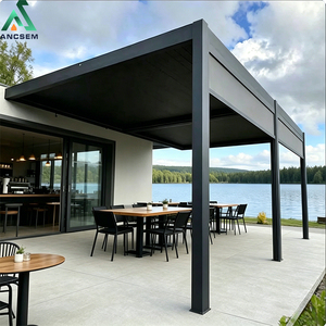 <span class=keywords><strong>Pergola</strong></span> <span class=keywords><strong>bioclimatique</strong></span> en aluminium ANCSEM, toit à lamelles réglables, imperméable, structure d'ombrage pour jardin et terrasse extérieure, fabrication sur mesure - Product Image 4