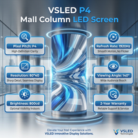 Panneau modulaire intérieur souple VSLED P4 ultra-fin à haute fréquence de rafraîchissement pour centres commerciaux et KTV, luminosité 800 CD, garantie 2 ans