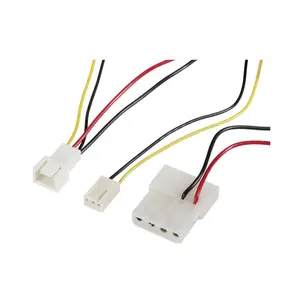 PC fan Cable [1x PC fan plug 3-pin - 1x IDE power socket 4-pin, PC fan socket 3-pin] 30.00 cm Black, Red, Yellow Akasa