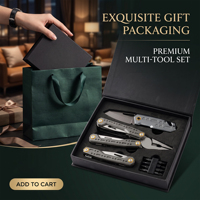Ensemble cadeau multi-outils personnalisé avec logo OEM, vente en gros, pinces en acier inoxydable, couteau pliant, tournevis, embouts, boîte cadeau magnétique