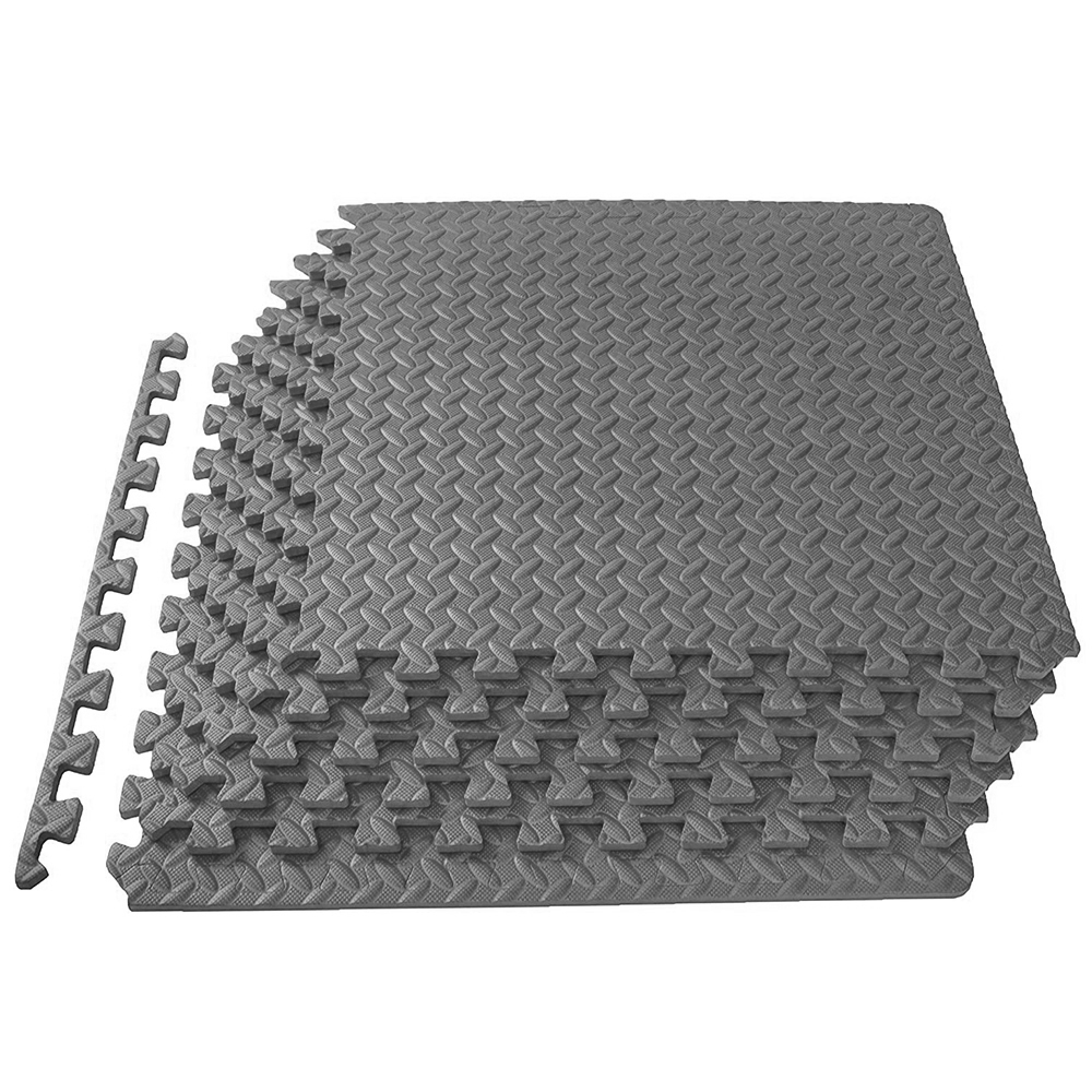 Anti Slip Gym Exercisekarate Taekwondo Tatami Mat EVA Foam Gray Leaf Pattern Floor Mat