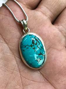 Stunning Designer 92.5 Sterling Silver <b>Pendant</b> Arizona Turquoise Gemstone Trendy for Wedding Anniversary Amazing Bulk Product - Product Image 4