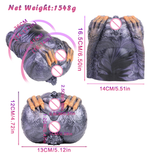 Novo Estilo de Masturbador com Design de Animal, Cor Roxa Escura, Masturbador de Duplo Canal com Toque de Pele para Homens - Product Image 3